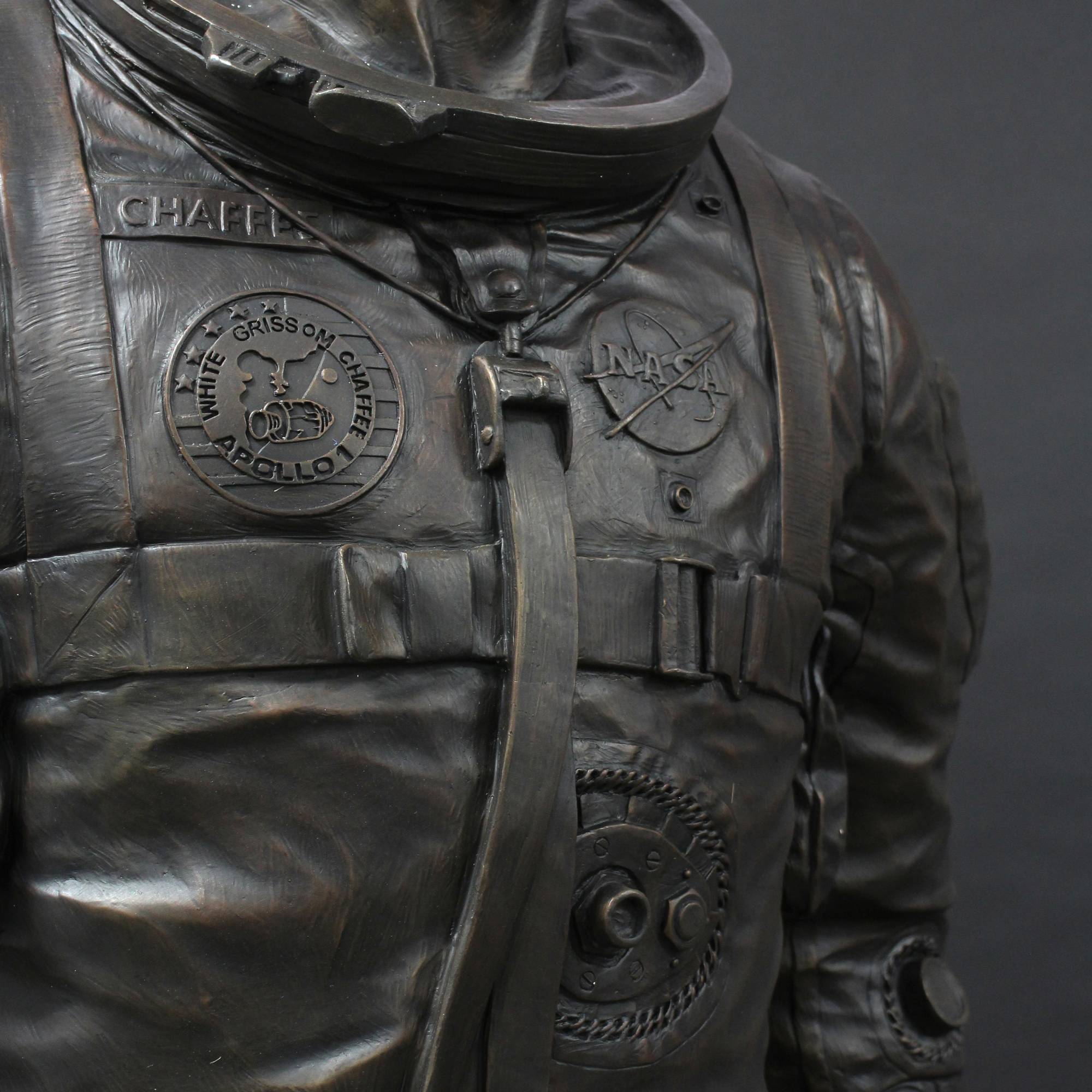 Roger B. Chaffee sculpture, detail